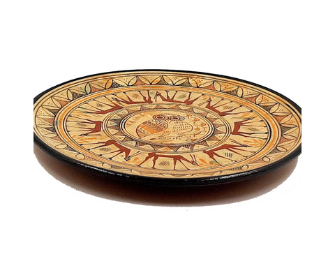 Ancient Greek Ceramic Plate 20cm, Geometric Greek Pottery