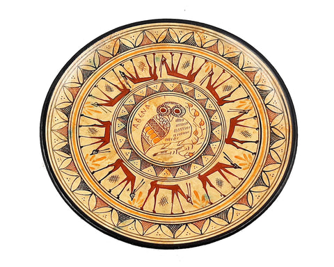 Ancient Greek Plate 20cm, Geometric Greek Pottery - ifigeneiaceramics