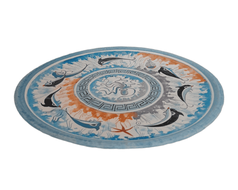 Ancient Greek Ceramic Plate 24cm,Minoan art Pottery