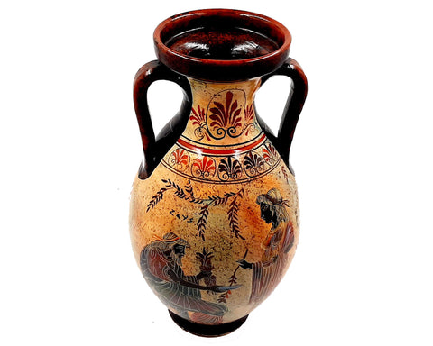 Ancient Greek Pelike,Multicolor Pottery Vase 31cm,God Zeus with Hera and Dionysus