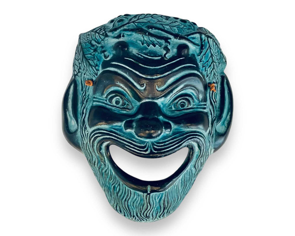 Ancient Greek Theater Satyr Pan Mask ,Relief terracotta, wall Decor 24x20cm
