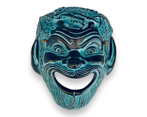 Ancient Greek Theater Satyr Pan Mask ,Relief terracotta, wall Decor 24x20cm