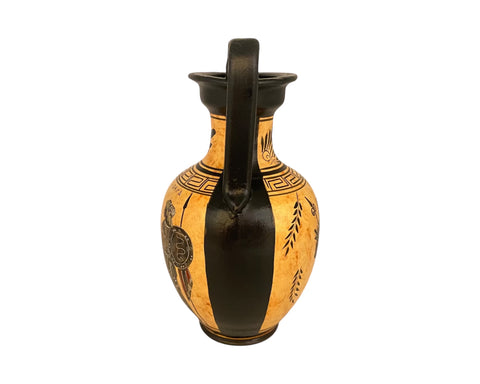 Ancient Greek Vase 19cm,Black figure Amphora,God Poseidon with Athena, God Zeus - ifigeneiaceramics