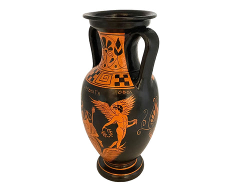 Ancient Greek Vase 26cm,Red figure Amphora,Goddes Aphrodite,God Dionysus