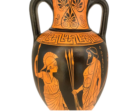 Ancient Greek Vase 31cm,Red figure Amphora,Athena and odysseus,Centaur