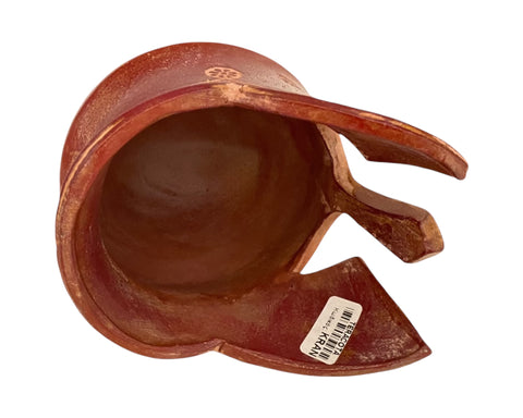 Ancient Greek warrior Helmet ,Museum mini ceramic replica,Red patina