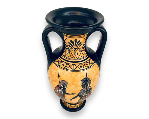 Athena and odysseus,Sisyphus, Amphora Vase 26cm,Black figure Pottery