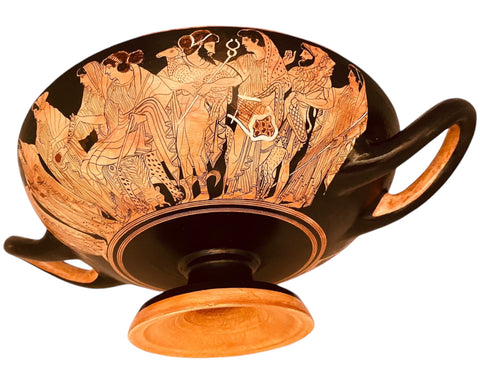Attic Red-figure kylix 32cm Diameter,Shows Achilles Binds Patroclus,Museum Replicas - ifigeneiaceramics