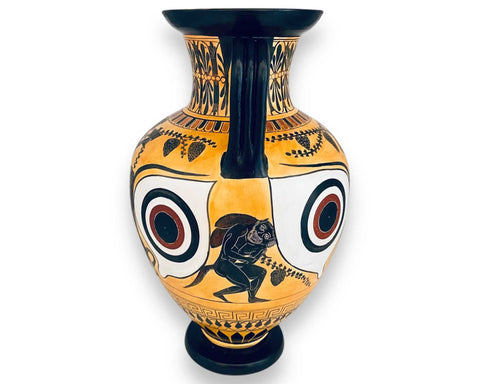 Black figure Pottery,Replicas Amphora 31cm,Hephaestos brought back to Olympos by Dionysos