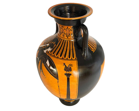 Black figure Panathenaic Amphora 32cm,Goddess Athena and Boxing Scence
