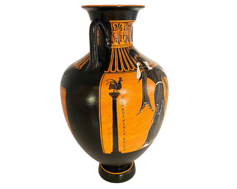 Black figure Panathenaic Amphora 32cm,Goddess Athena and Boxing Scence