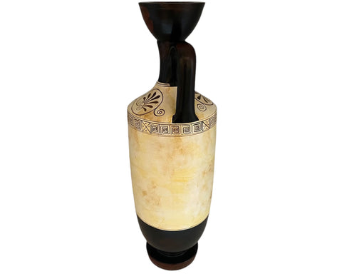 Attic white ground lekythos 41cm,Dead warrior 430B.C. Museum Replicas - ifigeneiaceramics