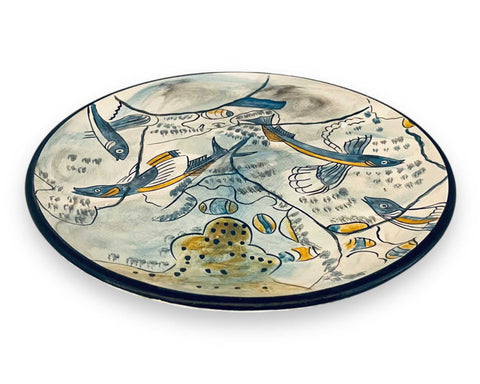 Flying Fish,Ceramic plate 20cm, fresco's copy from Phylakopi Milos.