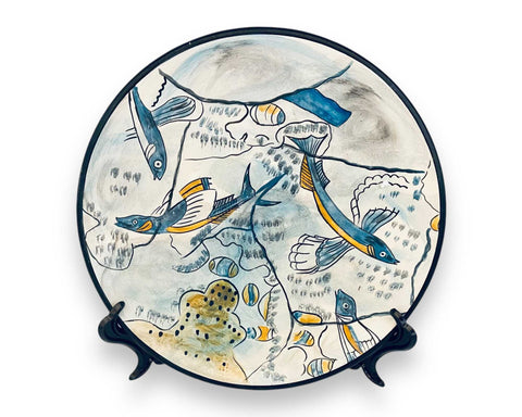 Flying Fish,Ceramic plate 20cm, fresco's copy from Phylakopi Milos.