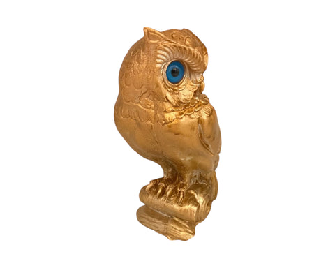 Goddess Athena's Owl Statue with Bronze patina Sculpture Cast 16,5cm