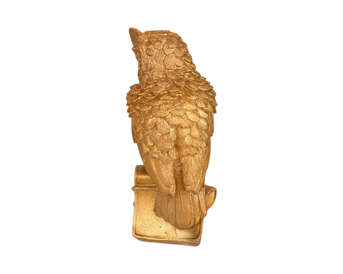 Ancient Greek Statue – Athena’s Owl on Books – Bronze Patina Plaster Replica