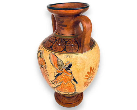 Greek Pottery Amphora 31cm,Apollo with Artemis and Leto,Zeus with Hermes and Iris