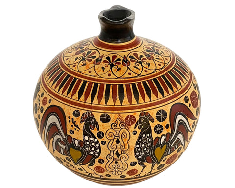 Greek Pottery Vase,Oinochoe Jug seated 18cm,Ancient Corinthian art