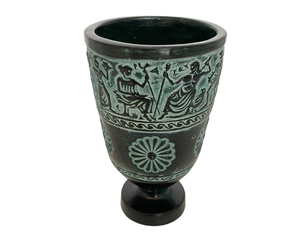 Releif terracotta Pottery glass 13cm,Shows the 12 Greek Olympian Gods