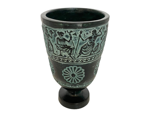 Releif terracotta Pottery glass 13cm,Shows the 12 Greek Olympian Gods