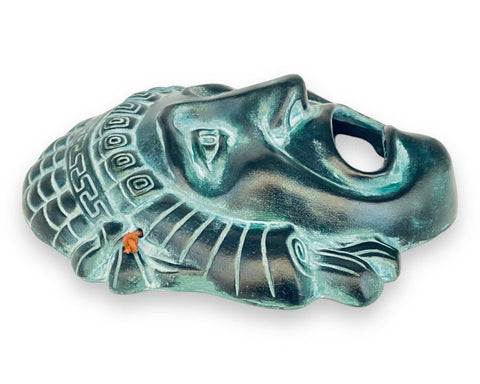 Greek Theater Tragedy Mask ,Relief terracotta, wall Decor 24x20cm