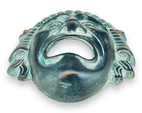Greek Theater Tragedy Mask ,Relief terracotta, wall Decor 24x20cm
