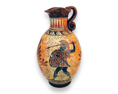 Greek Vase Jug 22cm,Achilles Kills Penthesilea ,Hector