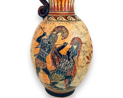 Greek Vase Jug 22cm,Achilles Kills Penthesilea ,Hector