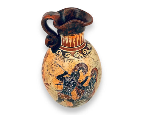 Greek Vase Jug 22cm,Achilles Kills Penthesilea ,Hector
