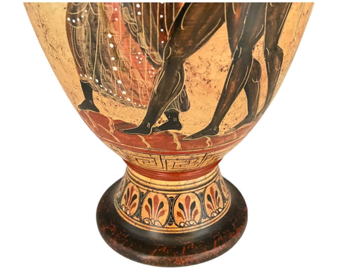 Greek Vase Amphora 45cm,Multicoloured,God Dionysus with Satyrs - ifigeneiaceramics