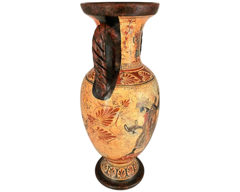 Greek Vase Amphora 45cm,Multicoloured,God Dionysus with Satyrs - ifigeneiaceramics