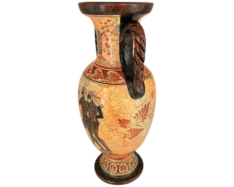 Greek Vase Amphora 45cm,Multicoloured,God Dionysus with Satyrs - ifigeneiaceramics
