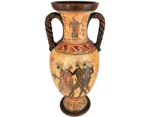 Greek Vase Amphora 45cm,Multicoloured,God Dionysus with Satyrs - ifigeneiaceramics