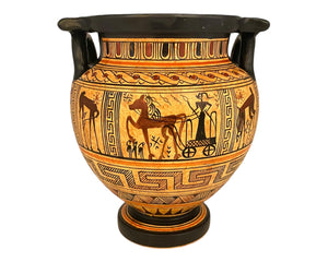 Greek pottery Vase,Column krater 16cm,Geometric art