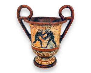 Kantharos Vase 16cm,multicolored ,shows Ancient Greek Olympics themes