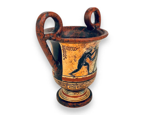 Kantharos Vase 16cm,multicoloured ,shows Ancient Greek Olympics themes