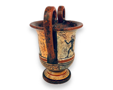 Kantharos Vase 16cm,multicolored ,shows Ancient Greek Olympics themes