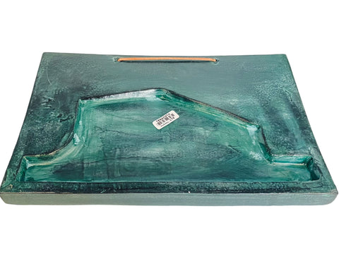 Partenon,Temple of Acropolis,Relief terracotta Slab 26x16cm,Green Patina