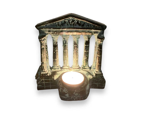 Parthenon Facade Statue ,8 Columns Doric order,Plaster Replica Scuplture Candlestick 14cm