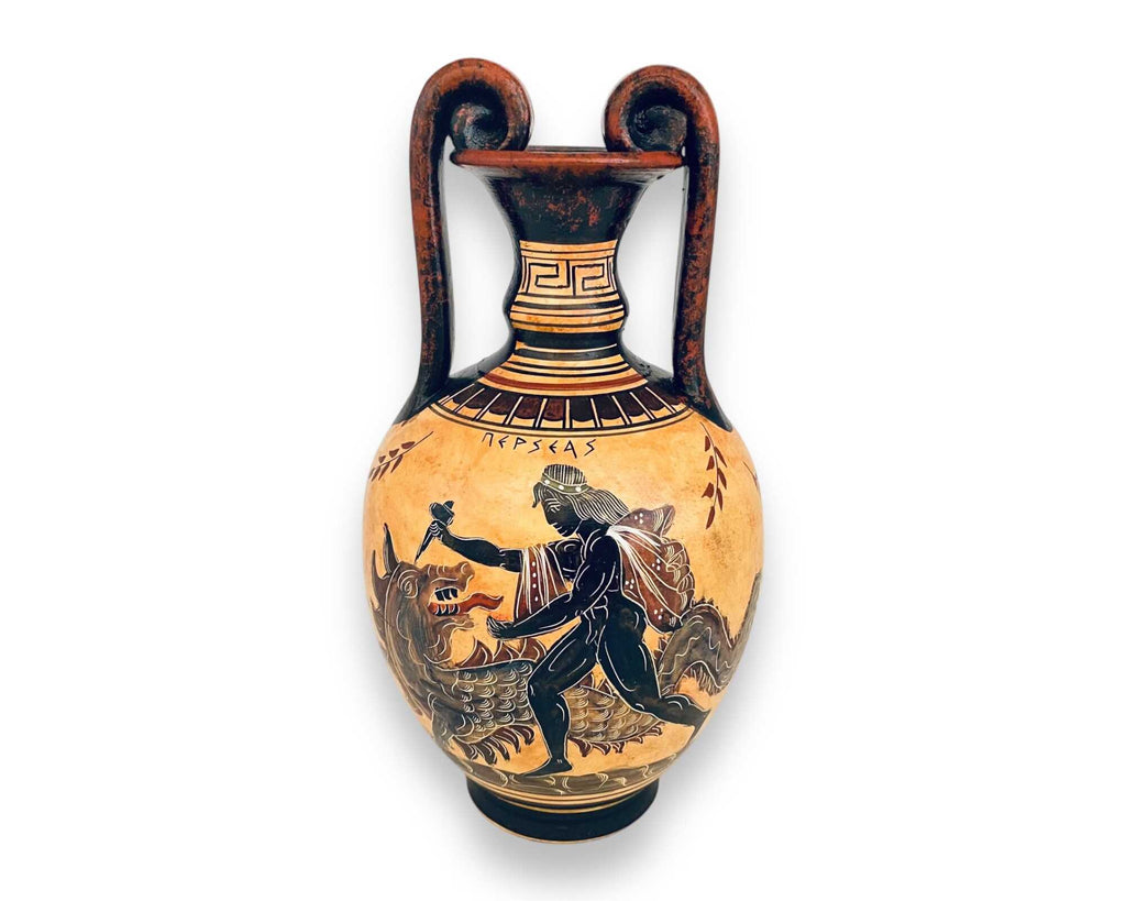 Perseus kill dragon,Hercules,Ancient Greek Amphora 24cm
