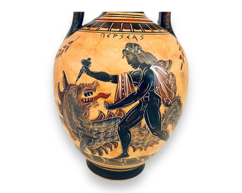 Perseus kill dragon,Hercules,Ancient Greek Amphora 24cm