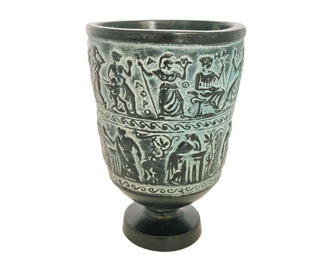 Releif terracotta Pottery glass 13cm,Ancient Greek Olympian Gods ,and Muses