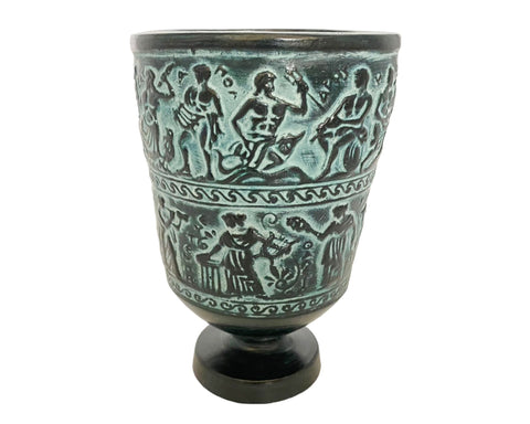 Releif terracotta Pottery glass 13cm,Ancient Greek Olympian Gods ,and Muses