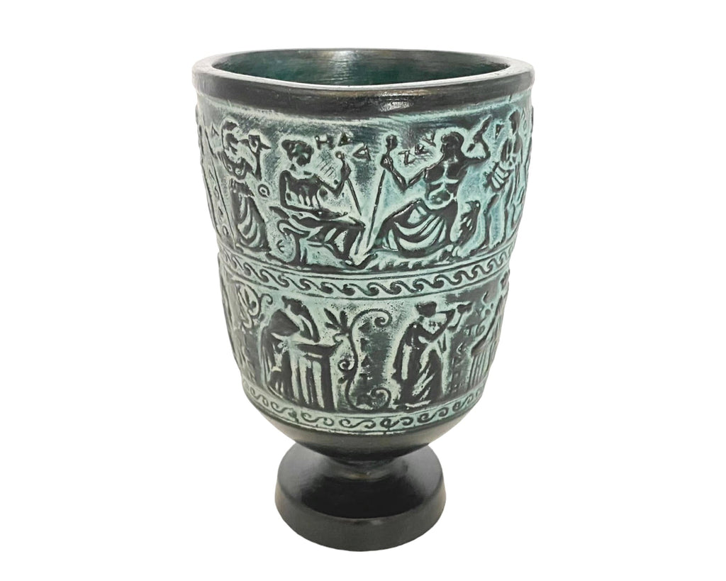 Releif terracotta Pottery glass 13cm,Ancient Greek Olympian Gods ,and Muses