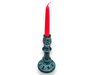 Releif terracotta candlestick 17cm,decorated with Ancient  Greek Symbols