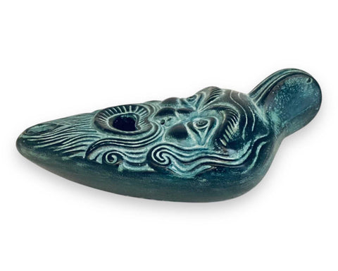Releif terracotta lamp  15cm lenght,Greek Theater Mask shape