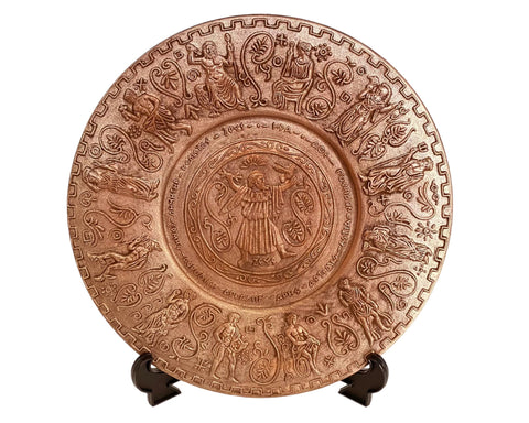 Relief terracotta plate 25cm,Bronze Patina,reprasanting Ancient Greek Olypmian Gods