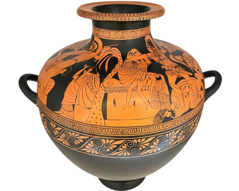 Red figure Hydria 43cm, Sack of Troy,Museum Replicas