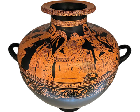 Red figure Hydria 43cm, Sack of Troy,Museum Replicas