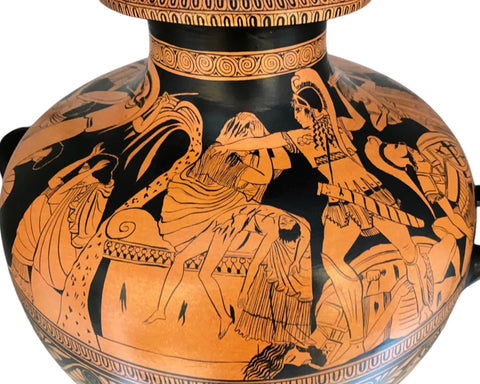 Red figure Hydria 43cm, Sack of Troy,Museum Replicas